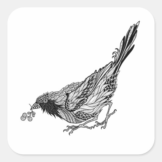 VogelTattoo Vierkante Sticker (Voorkant)