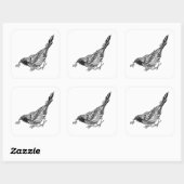 VogelTattoo Vierkante Sticker (Vel)