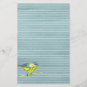 Vogeltekening grijs gevoerd briefpapier (Voorkant)