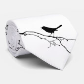 Vogeltekening zwart en wit stropdas (Opgerold)