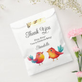 Vogelthema Baby shower Schattigee Waterverf Bedankzakje (Gezegeld)