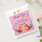 Vogelthema Baby shower Schattigee Waterverf Bedankzakje (Gezegeld)