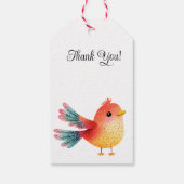Vogelthema Baby shower Schattigee Waterverf Cadeaulabel (Achterkant)