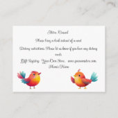 Vogelthema Baby shower Schattigee Waterverf Informatiekaartje (Achterkant)