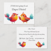 Vogelthema Baby shower Schattigee Waterverf Informatiekaartje (Voorkant / Achterkant)