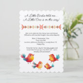 Vogelthema Baby shower Schattigee Waterverf Kaart (Staand voorkant)