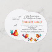 Vogelthema Baby shower Schattigee Waterverf Kaart (Voorkant / Achterkant)