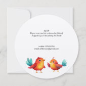 Vogelthema Baby shower Schattigee Waterverf Kaart (Achterkant)