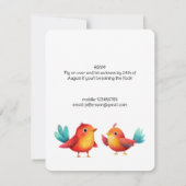 Vogelthema Baby shower Schattigee Waterverf Kaart (Achterkant)