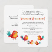 Vogelthema Baby shower Schattigee Waterverf Kaart (Voorkant / Achterkant)