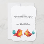 Vogelthema Baby shower Schattigee Waterverf Kaart (Achterkant)