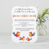 Vogelthema Baby shower Schattigee Waterverf Kaart (Staand voorkant)