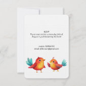 Vogelthema Baby shower Schattigee Waterverf Kaart (Achterkant)