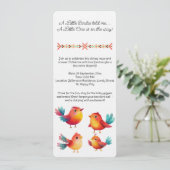 Vogelthema Baby shower Schattigee Waterverf Kaart (Staand voorkant)