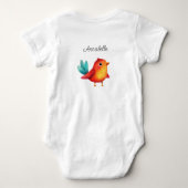 Vogelthema Baby shower Schattigee Waterverf Romper (Achterkant)