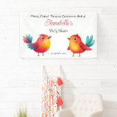Vogelthema Baby shower Schattigee Waterverf Spandoek (Insitu)