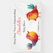 Vogelthema Baby shower Schattigee Waterverf Spandoek (Verticaal)