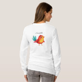 Vogelthema Baby shower Schattigee Waterverf T-shirt (Achterkant volledig)