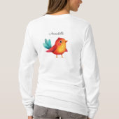 Vogelthema Baby shower Schattigee Waterverf T-shirt (Achterkant)