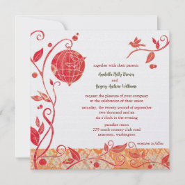 Vogelthema Geraffineerd Boho Wedding Kaart