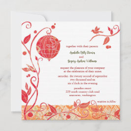 Vogelthema Geraffineerd Boho Wedding Kaart