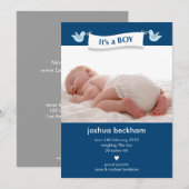 Vogeltje Banner Baby Foto Geboorteaankondiging Aankondiging (Voorkant / Achterkant)