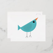 Vogeltje Folie Feestdagen Briefkaart (Voorkant / Achterkant)