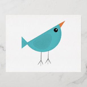 Vogeltje Folie Feestdagen Briefkaart