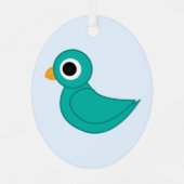 vogeltje metalen ornament (Achterkant)