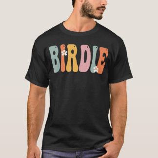 Vogeltje Retro Groovy Print Moeder Schattig Moeder T-shirt