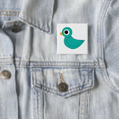 vogeltje vierkante button 5,1 cm (In situ)