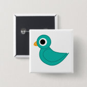 vogeltje vierkante button 5,1 cm (Voorkant /achterkant)
