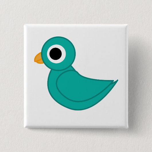 vogeltje vierkante button 5,1 cm (Voorkant)