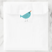 Vogeltje vierkante sticker (Tas)