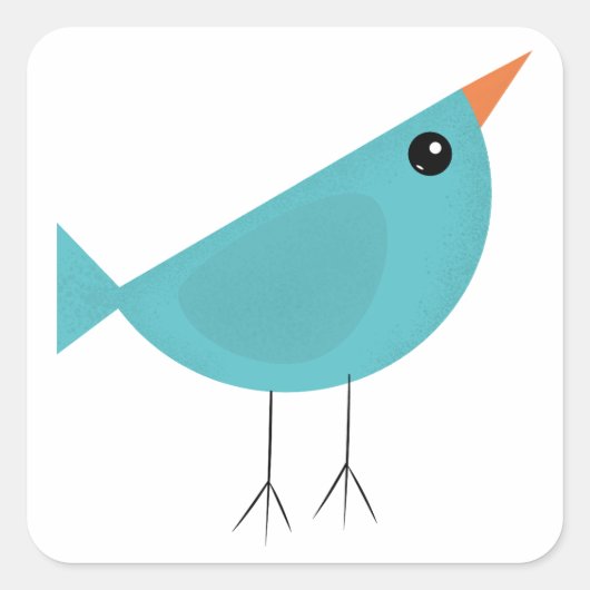 Vogeltje vierkante sticker (Voorkant)