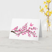  vogeltjes op kersenbloesem vertakkaart kaart (Gele Bloem)