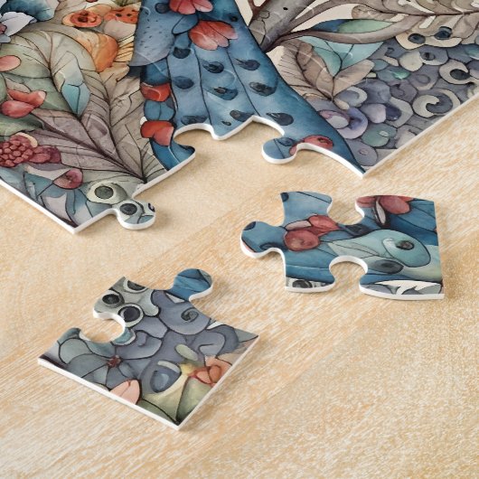 vogeltjes Scandinavisch stoffenontwerp Legpuzzel (Zijkant)