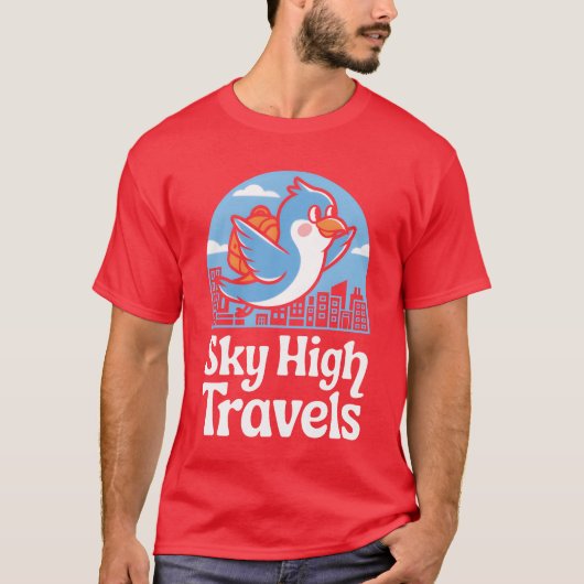Vogeltrek Liefhebber trekvogels retro fu T-shirt (Voorkant)