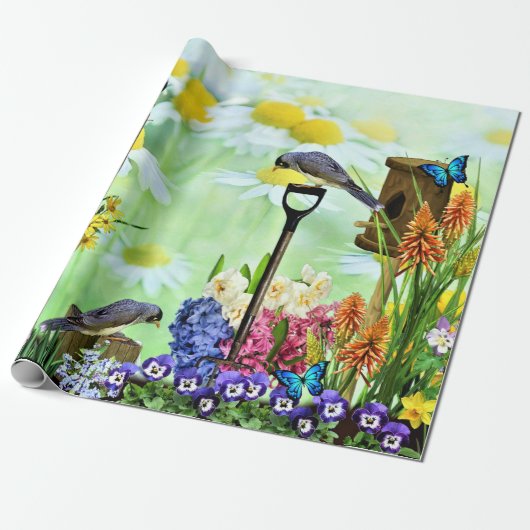 Vogeltuin Cadeaupapier (Uitgerold)