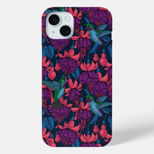 Vogeltuin in het paars en blauw Case-Mate iPhone case (Achterkant)