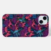 Vogeltuin in het paars en blauw Case-Mate iPhone case (Achterkant (horizontaal))
