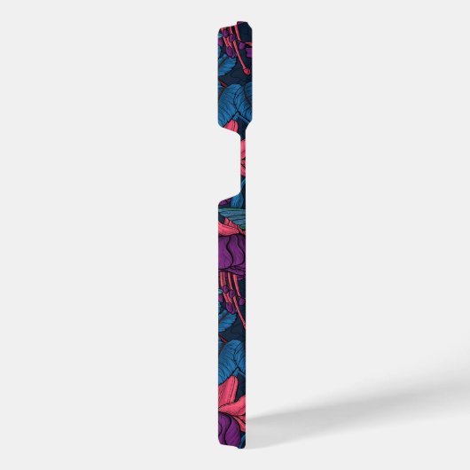 Vogeltuin in het paars en blauw iPhone hoesje (Rechterkant)