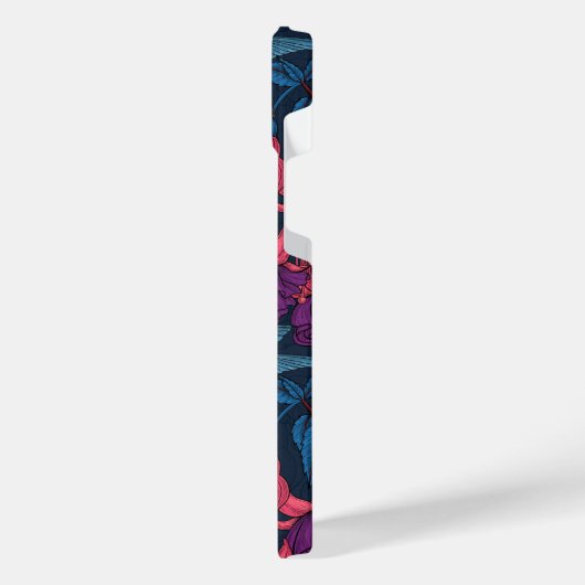 Vogeltuin in het paars en blauw iPhone hoesje (Linkerkant)