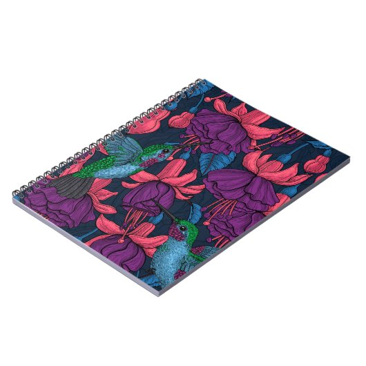 Vogeltuin in het paars en blauw notitieboek (Linkerzijde)