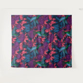 Vogeltuin in het paars en blauw wandkleed (Voorkant (horizontaal))