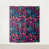 Vogeltuin in het paars en blauw wandkleed (Voorkant)