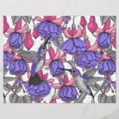 Vogeltuin in melroos en roze (Achterkant)