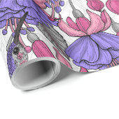 Vogeltuin in melroos en roze cadeaupapier (Rol Hoek)