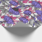 Vogeltuin in melroos en roze cadeaupapier (Hoek)