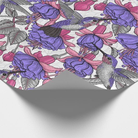 Vogeltuin in melroos en roze cadeaupapier (Hoek)